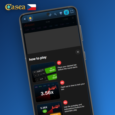 Auto-Bet ikona automatického sázení v Aviator aplikaci Casea Casino