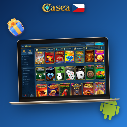 Casea Casino desktop klient na notebooku s Windows – přímý přístup k více než 10 000 hrám