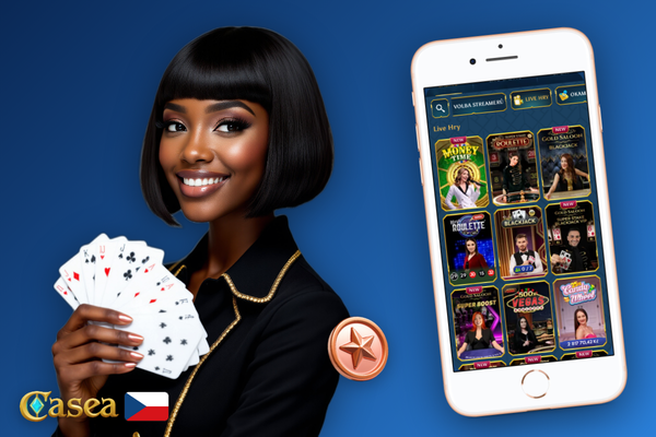Casea Casino mobilní aplikace na dvou smartphonech různých velikostí vedle sebe